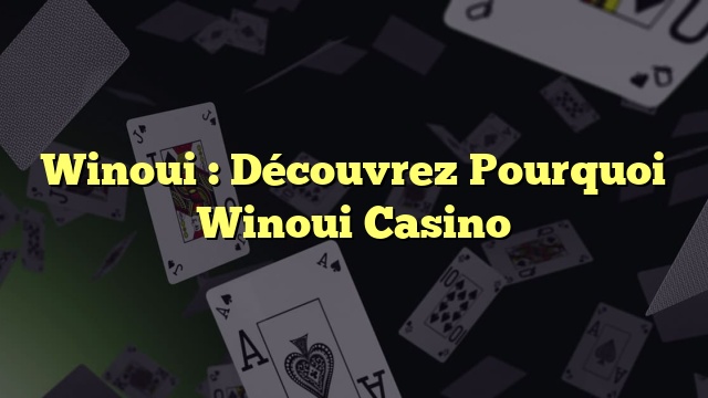 Winoui : Découvrez Pourquoi Winoui Casino